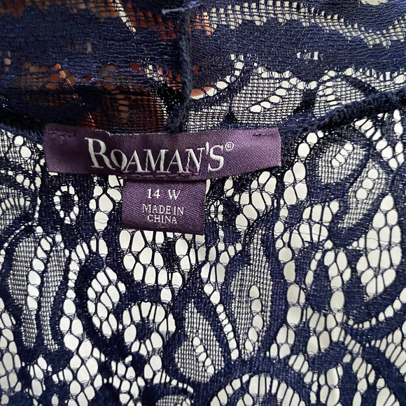 Roaman’s 2pc Navy Dress & Lace Cover Jacket 14W - Picture 12 of 14